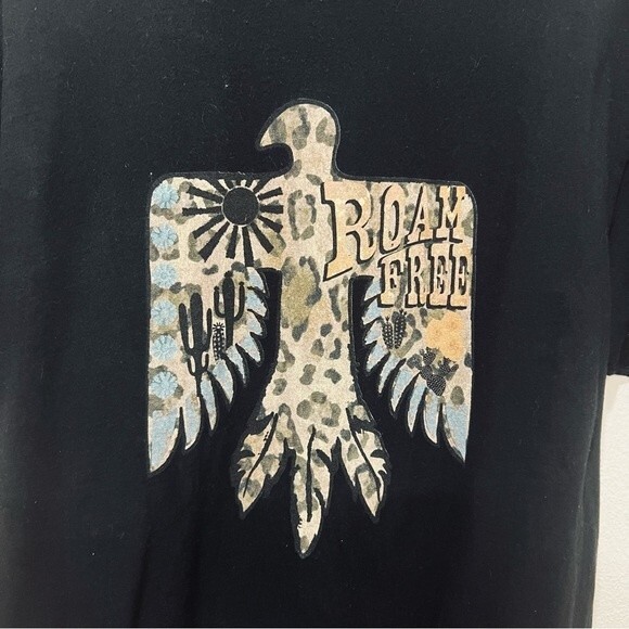 "Roam Free" Aztec Eagle Graphic T-Shirt in Size Large - 100% Cotton - Picture 2 of 5